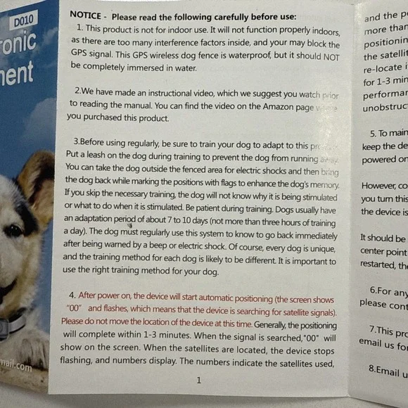 NEW WIEZ GPS Wireless Dog Collar With Fence Pet Containment 1000M Range 3 Modes - Picture 4 of 15